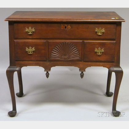 Queen Anne-style Carved Mahogany Lowboy