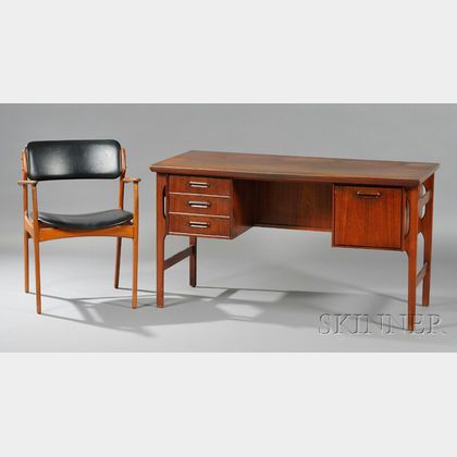 Mid-Century Modern Danish Desk and Chair