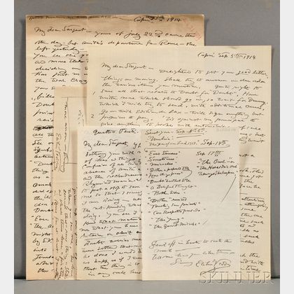 Vedder, Elihu (1836-1923) Original Correspondence, c. 1914.