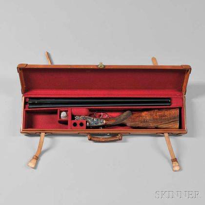 Holland & Holland 16 Gauge Double-barrel Shotgun in Custom Leather Case