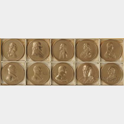 Ten U.S. Mint Bronze Commemorative Presidential Medals