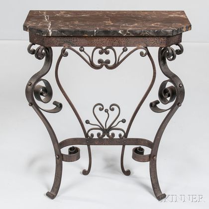 Marble-top Iron Pier Table