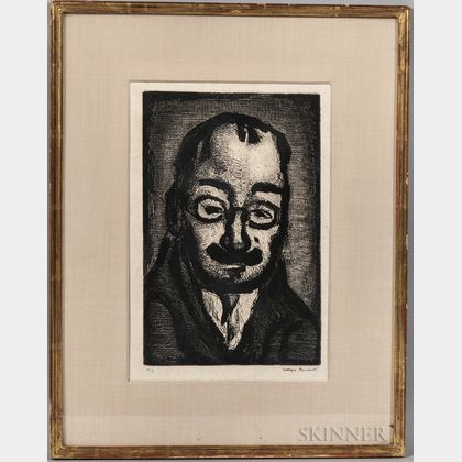 Georges Rouault (French, 1871-1958) Homme à la Moustache et aux Lunettes
