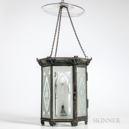 Etched Glass Gothic Wall Light