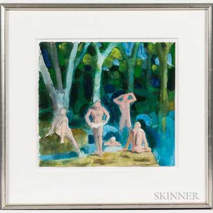 Paul Wonner (American, 1920-2008) Bathers After Cézanne