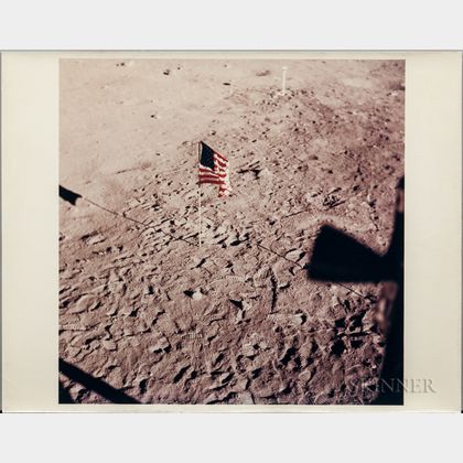 Apollo 11, American Flag on Moon.