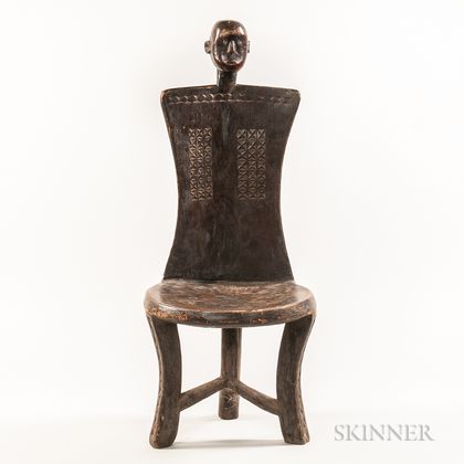 Tanzanian-style Carved Wood Chair