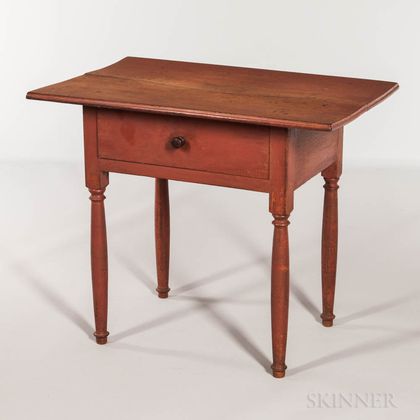 Salmon Red-painted Tavern Table