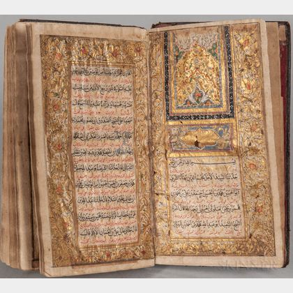 Arabic Manuscript on Paper with Three Miniatures, Qu'ran.