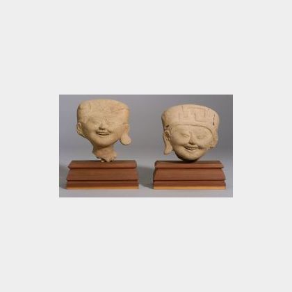 Two Pre-Columbian Head Fragments