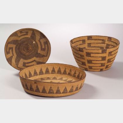 Three Southwest Coiled Baskets