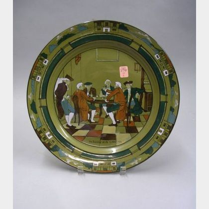 Buffalo Pottery Deldare Ware "An Evening at Ye Lion Inn" Charger
