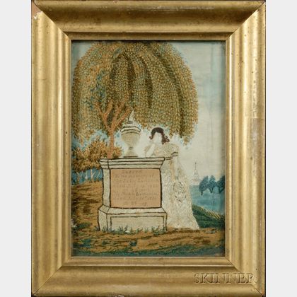 Small Needlework Mourning Picture