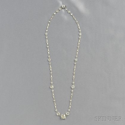Platinum and Diamond Necklace, Raymond Yard