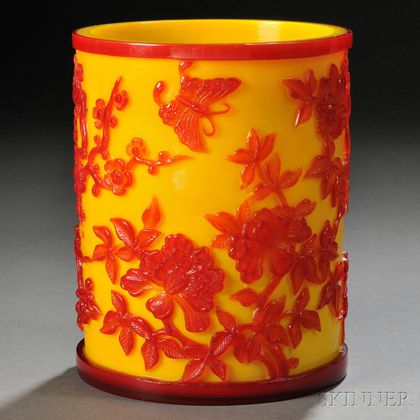 Peking Glass Brush Pot
