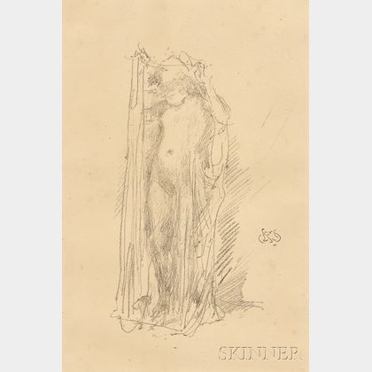 James Abbott McNeill Whistler (American, 1834-1903) Model Draping
