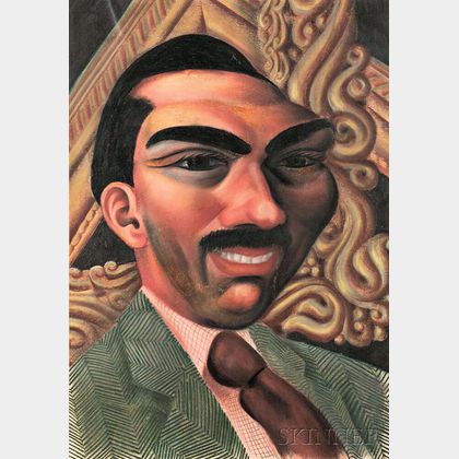 Miguel Covarrubias (Mexican, 1904-1957) Portrait of a Man (Possibly Miguel Alemán Valdés)