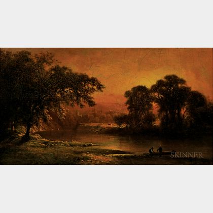 George Inness (American, 1825-1894) The Pond at Sunset