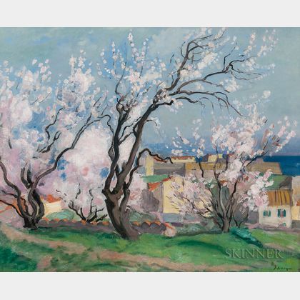 Henri Lebasque (French, 1865-1937) Collioure, les amandiers en fleurs