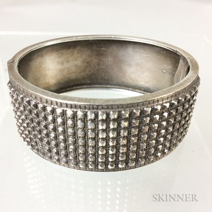 English Sterling Silver Hinged Bracelet