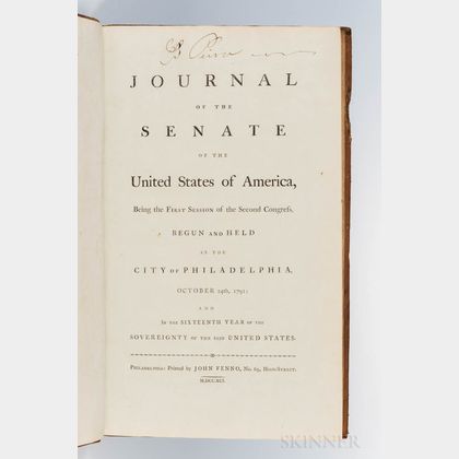 Journal of the Senate of the United States of America, Being the First Session of the Second Congress.