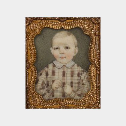 Augustus Fuller, (American, 1812-1873) Miniature Portrait of a Boy.
