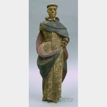 Carved and Polychrome Painted Wood Santos Figure