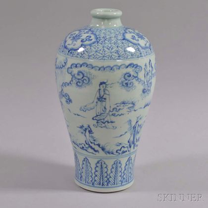 Blue and White Porcelain Meiping Vase
