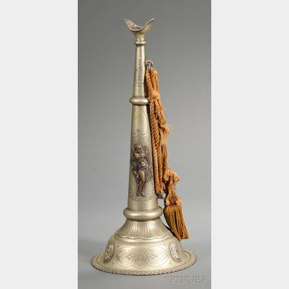 Engraved Brass Fireman's Presentation Trumpet