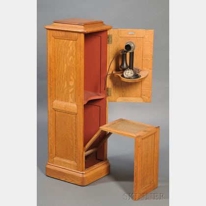 Oak Telephone Cabinet