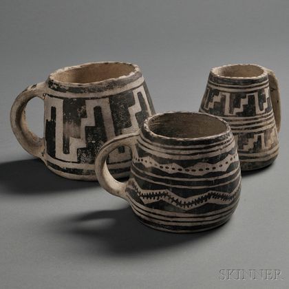 Three Anasazi Black-on-white Mugs
