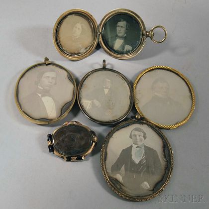 Six Gilt-brass Cases with Seven Daguerreotype Portraits