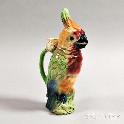 St. Clement Majolica Parrot Pitcher