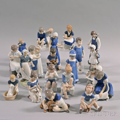 Twenty-one Bing & Grondahl Porcelain Figures of Children