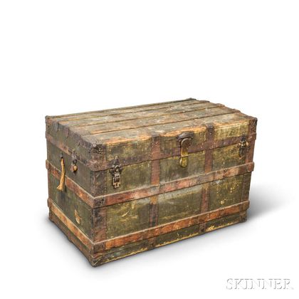 Wood- and Cloth-bound Steamer Trunk. Estimate $50-100