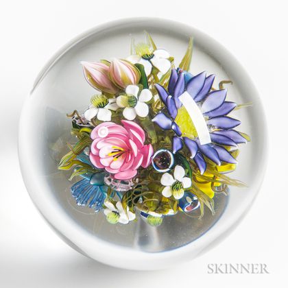 Ken Rosenfeld Orb with Colorful Flowers