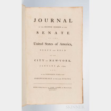 Journal of the Second Session of the Senate of the United States of America, Begun and Held at the City of New-York, January 4th, 1790.
