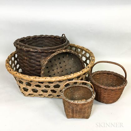 Five Woven Splint Baskets. Estimate $100-150