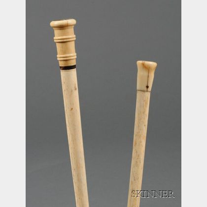 Two Whale Bone Canes