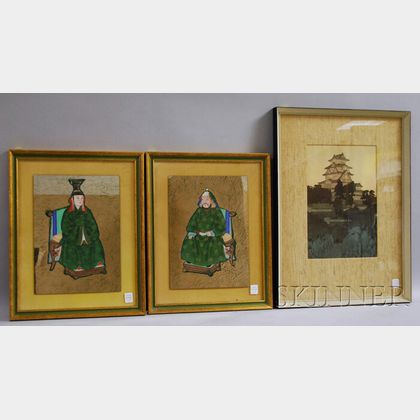 Three Framed Asian Works of Art