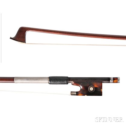 English Silver-mounted Violin Bow, Probably Sydney Yeoman for W.E. Hill & Sons