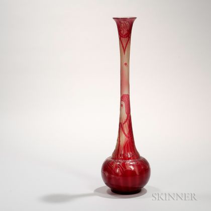 Galle Cameo Glass Fire-polished Vase