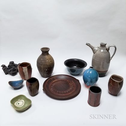 Eleven Pieces of Studio Pottery. Estimate $50-75