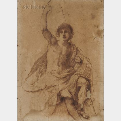 Guercino (Italian, 1591-1666) Study for St. John the Baptist