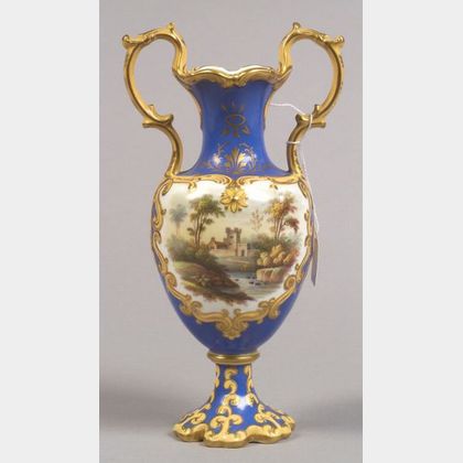 Handpainted Porcelain Two-handled Vase