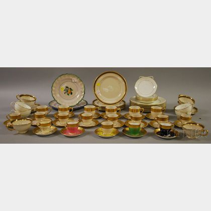 Approximately Seventy Pieces of Assorted Gilt-decorated Porcelain Tableware