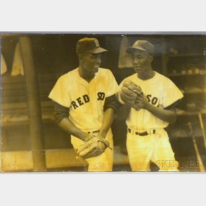 Large Format Photograph of Boston Red Sox Earl Wilson and Pumpsie Green