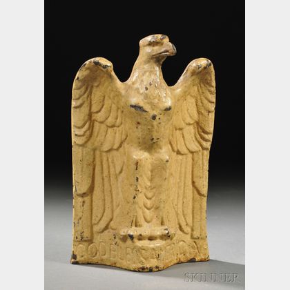 Yellow-painted Cast Iron Eagle Doorstop
