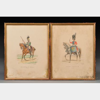 Two Eugene Titeux French Uniform Study Lithographs