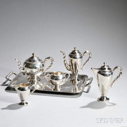 Six-piece Chinese Export Silver Tea and Coffee Service